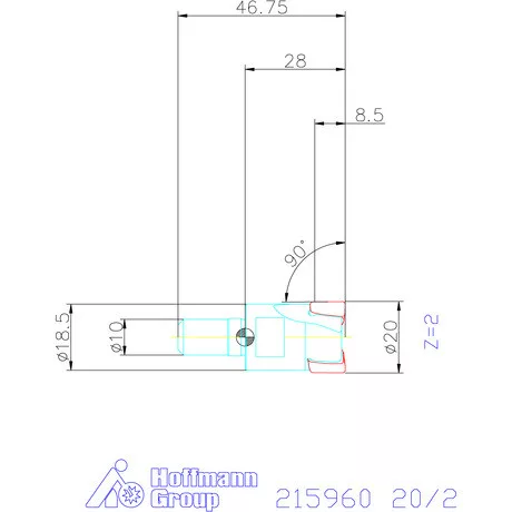 Garant Garant Power Tang 90° - tangenciális nagy teljesítményű sarokmaró ritka osztás 20/2 mm