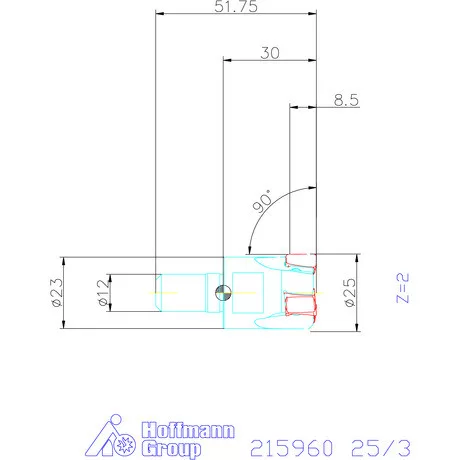 Garant Garant Power Tang 90° - tangenciális nagy teljesítményű sarokmaró ritka osztás 25/3 mm