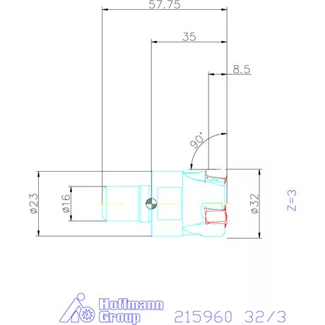 Garant Garant Power Tang 90° - tangenciális nagy teljesítményű sarokmaró ritka osztás 32/3 mm