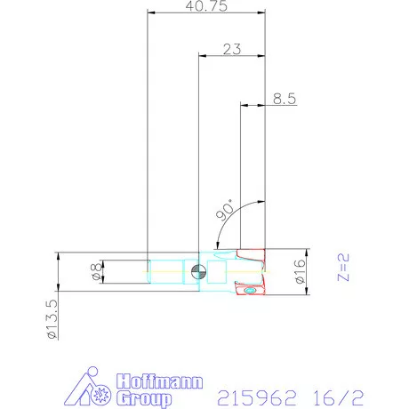 Garant Garant Power Tang 90° - tangenciális nagy teljesítményű sarokmaró sűrű osztás 16/2 mm