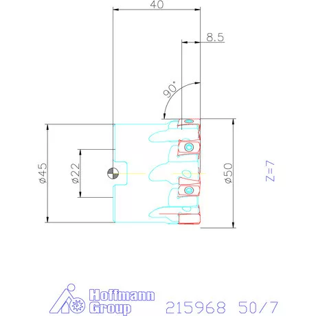 Garant Garant Power Tang 90° - tangenciális nagy teljesítményű sarokmaró sűrű osztás 50/7 mm