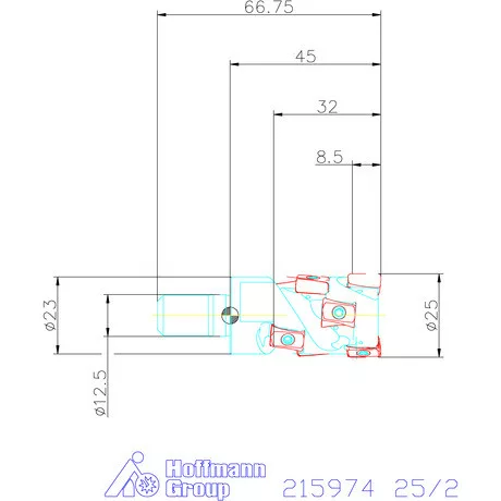 Garant Garant Power Tang 90° - tangenciális nagy teljesítményű sarokmaró 25/2 mm