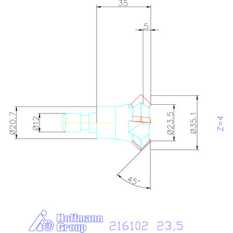 Garant Élletörő maró 45° 23,5 mm