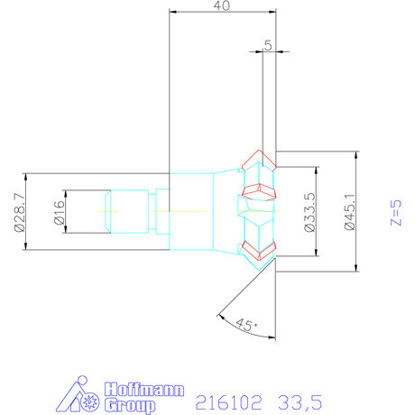 Garant Élletörő maró 45° 33,5 mm