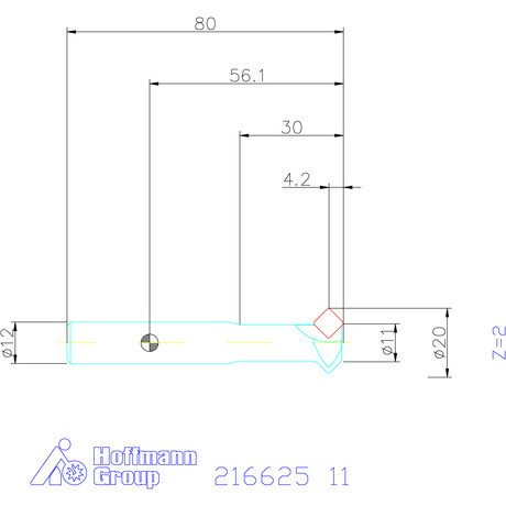 Holex Élletörő maró 45° 11