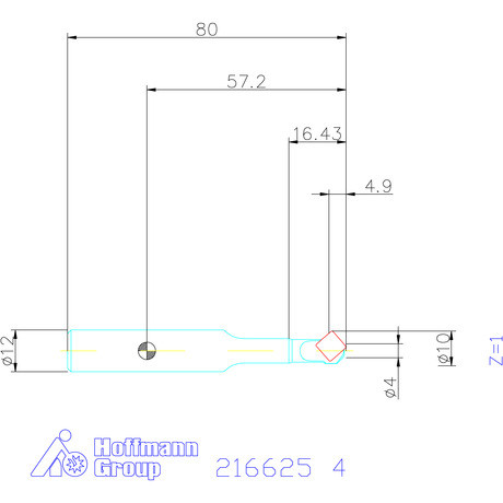 Holex Élletörő maró 45° 4
