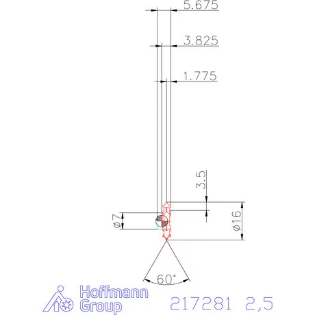 Garant 60°-os marólapka 2,5 mm