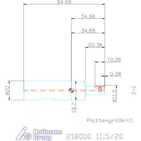 Garant Váltólapkás menetmaró 11,5/20 mm