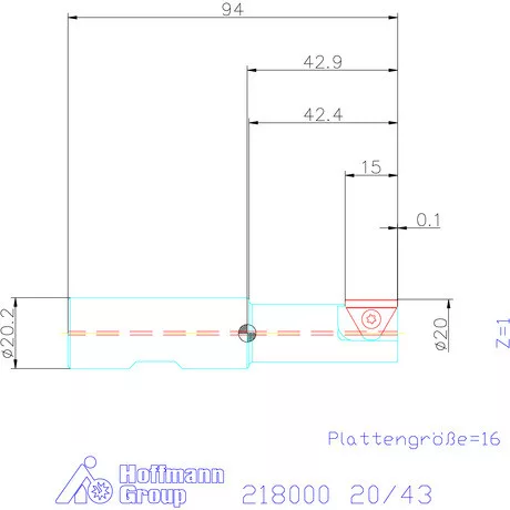 Garant Váltólapkás menetmaró 20/43 mm