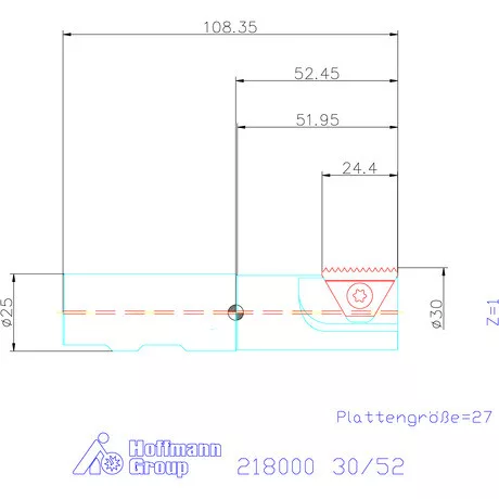 Garant Váltólapkás menetmaró 30/52 mm