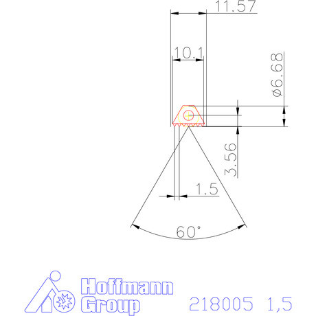 Garant Menetmaró lapka 60°-os belső menethez 1,5 mm