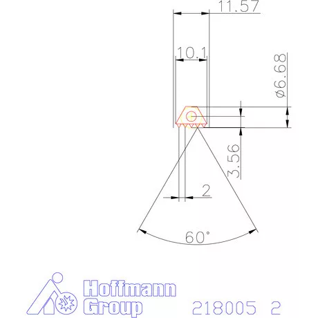 Garant Menetmaró lapka 60°-os belső menethez 2 mm