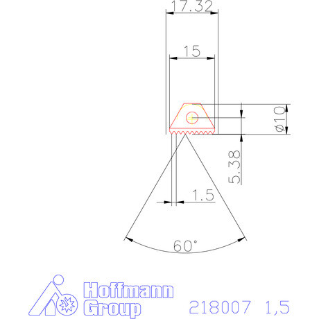 Garant Menetmaró lapka 60°-os belső menethez 1,5 mm