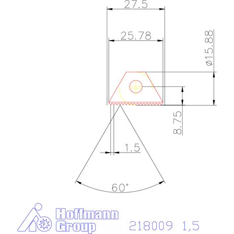Garant Menetmaró lapka 60°-os belső menethez 1,5 mm