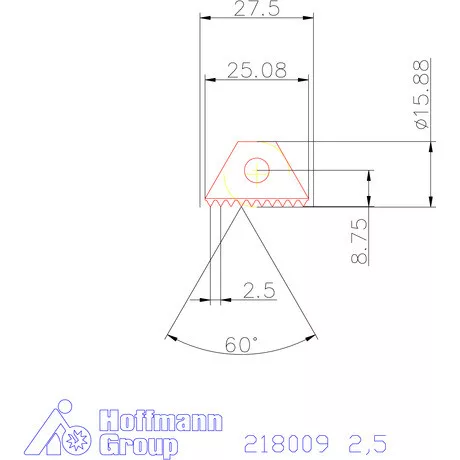 Garant Menetmaró lapka 60°-os belső menethez 2,5 mm