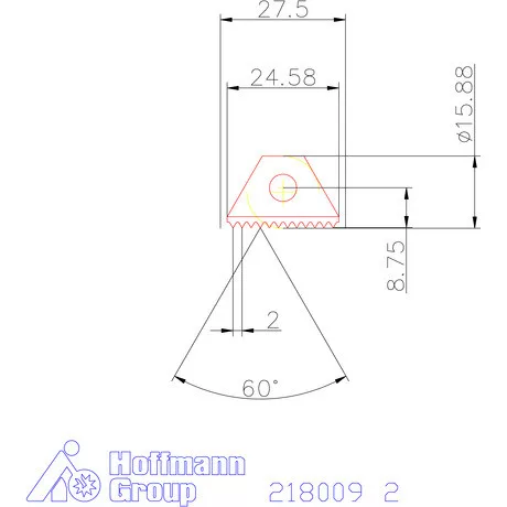 Garant Menetmaró lapka 60°-os belső menethez 2 mm