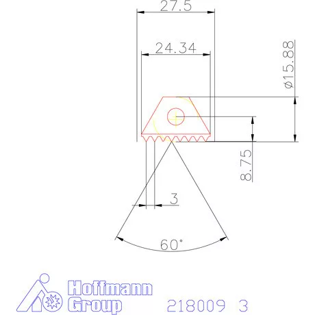 Garant Menetmaró lapka 60°-os belső menethez 3 mm
