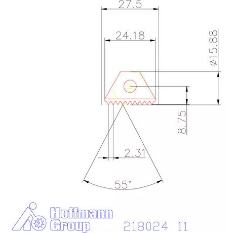 Menetmaró lapka 55°-os belső- és külső menethez 11