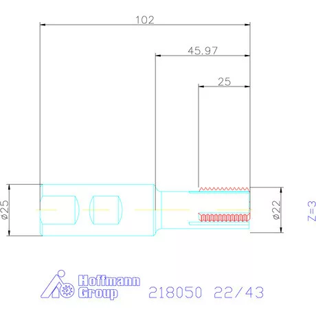Garant Nagy teljesítményű menetmaró 22/43 mm