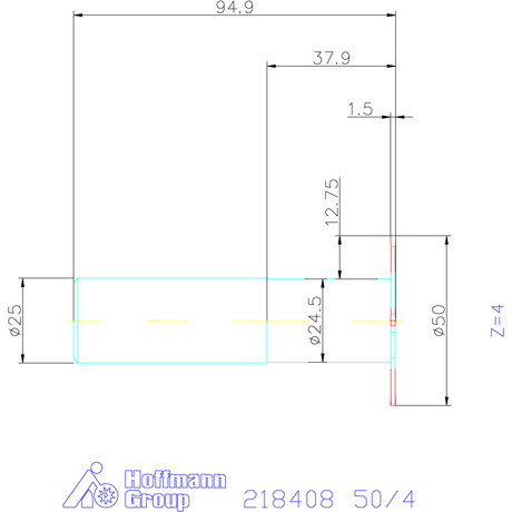 Garant Tárcsa- / daraboló maró hengeres szárral HSS szélesség a<sub>p</sub> = 1,5 mm 50/4 mm