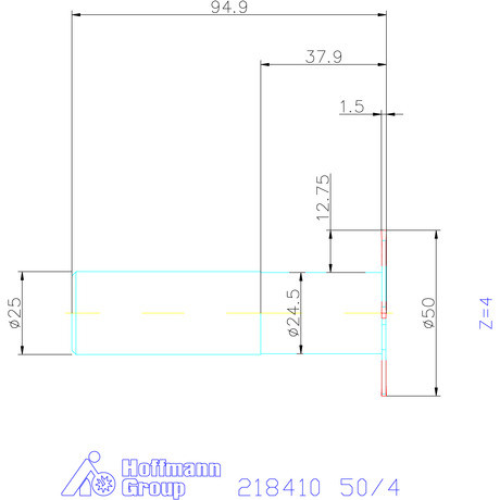 Garant Tárcsamaró hengeres szárral Acél szélesség a<sub>p</sub> = 1,5 mm 50/4 mm