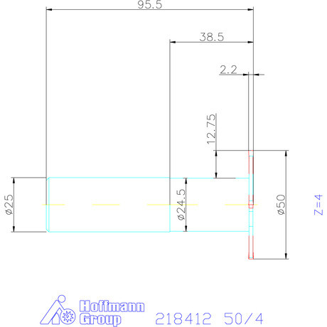 Garant Tárcsamaró hengeres szárral HSS szélesség a<sub>p</sub> = 2,2 mm 50/4 mm