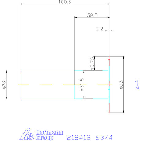 Garant Tárcsamaró hengeres szárral HSS szélesség a<sub>p</sub> = 2,2 mm 63/4 mm