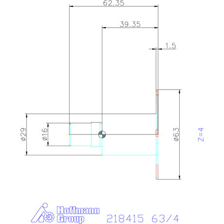 Garant Tárcsa- / daraboló maró menettel HSS szélesség a<sub>p</sub>= 1,5 mm 63/4 mm