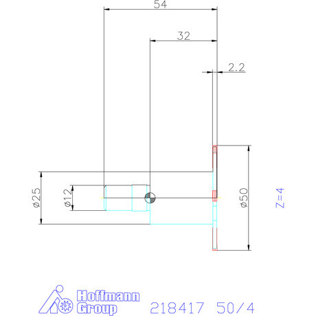 Garant Tárcsa- / daraboló maró menettel HSS szélesség a<sub>p</sub>= 2,2 mm 50/4 mm