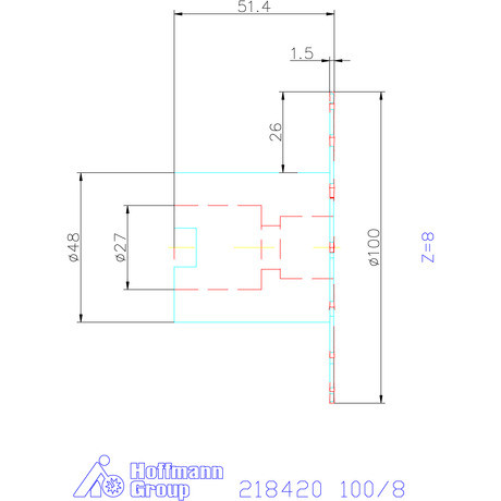 Garant Tárcsa- / daraboló maró felfogó aggyal HSS szélesség a<sub>p</sub> = 1,5 mm 100/8 mm