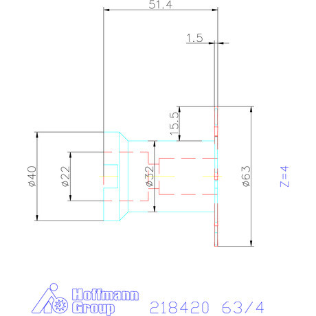 Garant Tárcsa- / daraboló maró felfogó aggyal HSS szélesség a<sub>p</sub> = 1,5 mm 63/4 mm