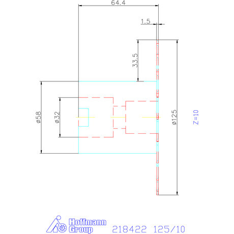 Garant Tárcsamaró felfogó aggyal Acél szélesség a<sub>p</sub> = 1,5 mm 125/10 mm
