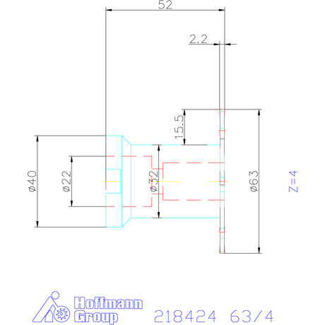 Garant Tárcsamaró felfogó aggyal HSS szélesség a<sub>p</sub> = 2,2 mm 63/4 mm