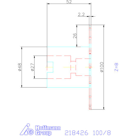 Garant Tárcsamaró felfogó aggyal Acél szélesség a<sub>p</sub> = 2,2 mm 100/8 mm