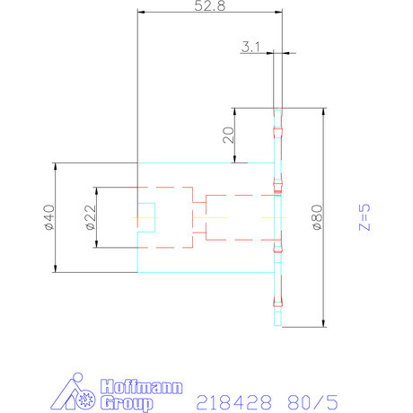 Garant Tárcsamaró felfogó aggyal HSS szélesség a<sub>p</sub> = 3,1 mm 80/5 mm