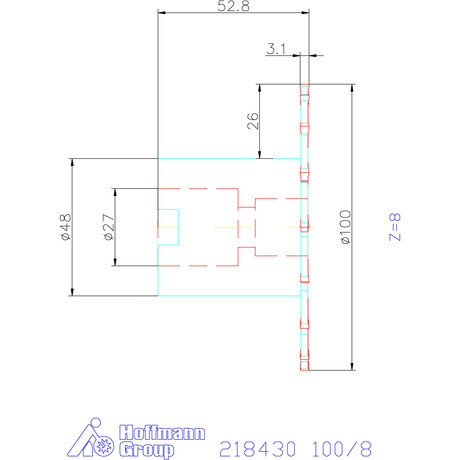 Garant Tárcsamaró felfogó aggyal Acél szélesség a<sub>p</sub> = 3,1 mm 100/8 mm