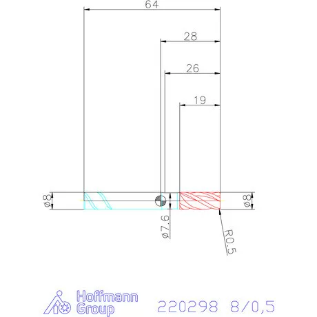Haimer Haimer MILL VHM tóruszmaró SAFE-LOCK 8/0,5 mm