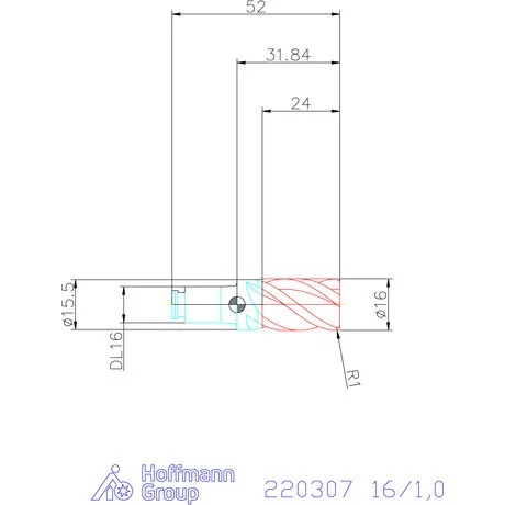 Haimer DUO-LOCK Haimer MILL Power Series HPC 16/1,0 mm