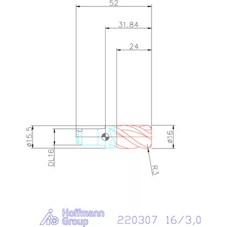 Haimer DUO-LOCK Haimer MILL Power Series HPC 16/3,0 mm