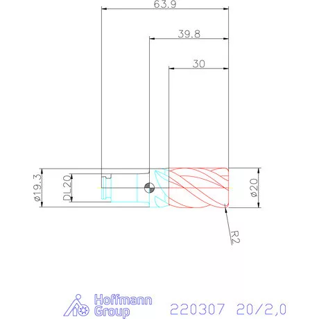 Haimer DUO-LOCK Haimer MILL Power Series HPC 20/2,0 mm
