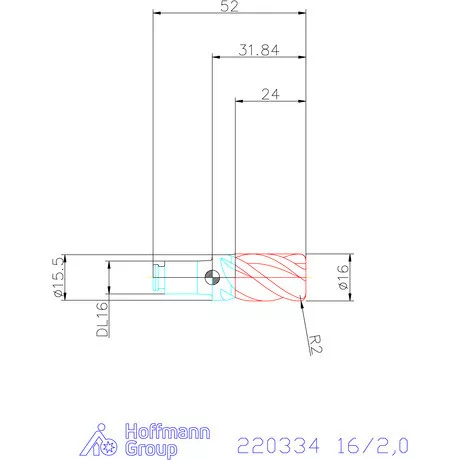 Haimer DUO-LOCK Haimer MILL Power Series HPC 16/2,0 mm