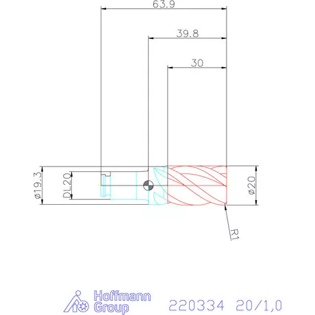 Haimer DUO-LOCK Haimer MILL Power Series HPC 20/1,0 mm