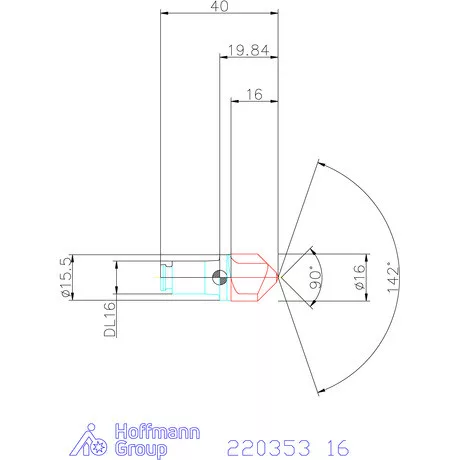 Haimer DUO-LOCK Haimer MILL 90° HPC 16 mm