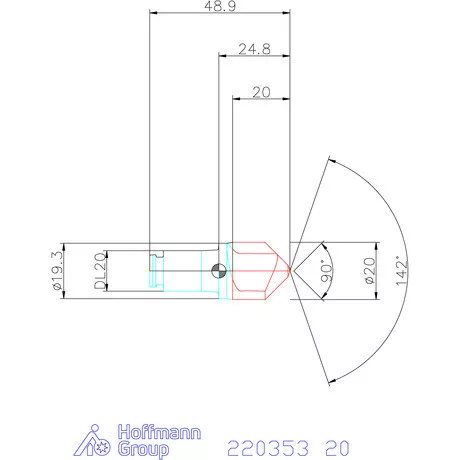 Haimer DUO-LOCK Haimer MILL 90° HPC 20 mm
