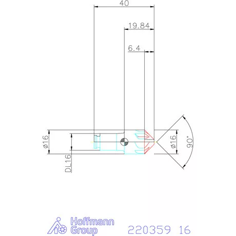 Haimer DUO-LOCK Haimer MILL 90° HPC 16 mm