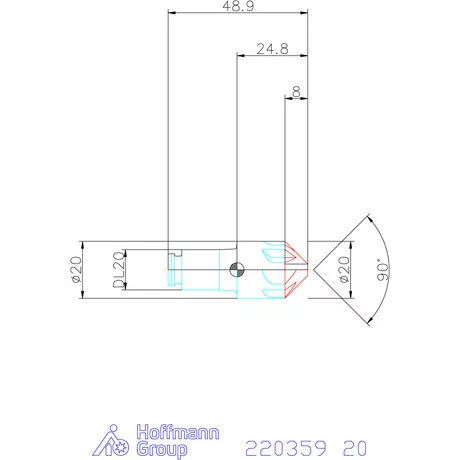 Haimer DUO-LOCK Haimer MILL 90° HPC 20 mm