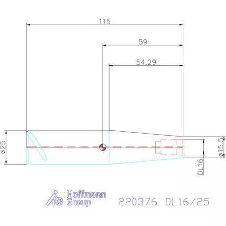 Haimer DUO-LOCK hosszabbító kúpos acél rövid SAFE-LOCK DL16/25