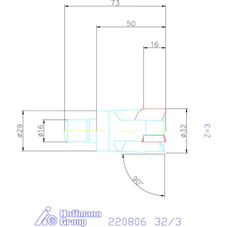Kennametal Sarokmaró 90° 5720VZ16 32/3 mm