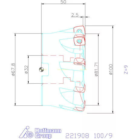 Kennametal Nagy előtolású maró 7792VX 100/9 mm
