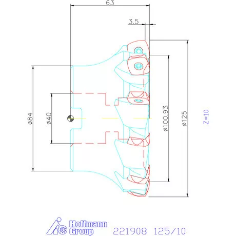Kennametal Nagy előtolású maró 7792VX 125/10 mm
